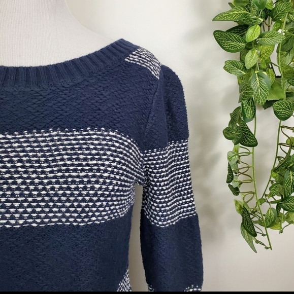 Fossil navy striped knit crewneck sweater - Picture 5 of 14